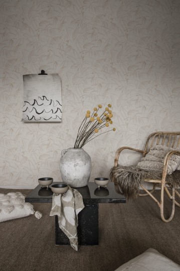 Sandberg S10109 Jordnara Anna Sandstone - tapeta w liście trzciny