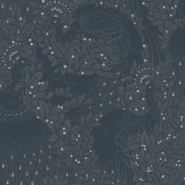Tapeta Sandberg Jordnara S10126 Evelina Indigo Blue - tapeta liście