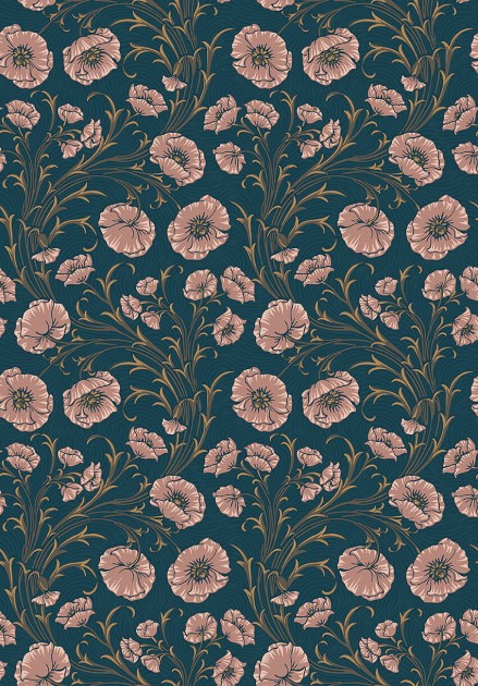 Boras Tapeter 2272 Treasured Poppy Flow  - tapeta w maki
