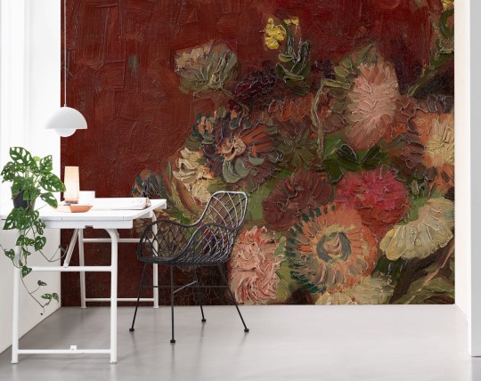 BN Walls 200328 Van Gogh 2 Vase with Chinese Asters and Gladioli - tapeta wazon z kwiatami