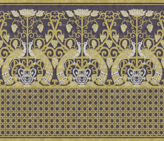 Wall & Deco WET_PB2101 Wet System Parlerie du Boudoir - mural w pawie