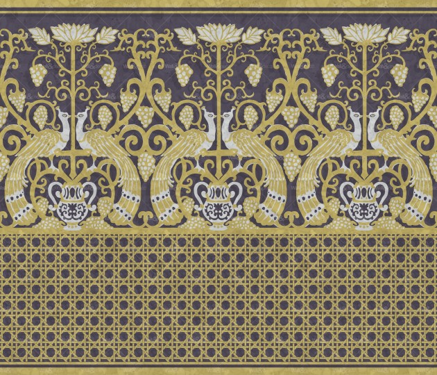 Wall & Deco WET_PB2101 Wet System Parlerie du Boudoir - mural w pawie