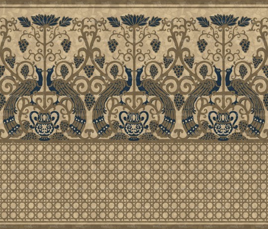 Wall & Deco WET_PB2102 Wet System Parlerie du Boudoir - mural w pawie