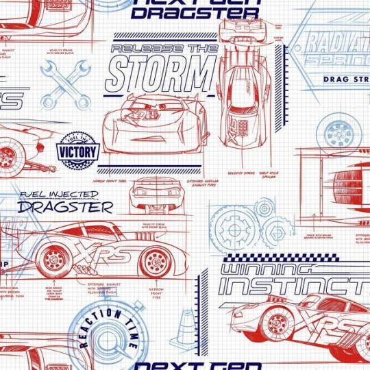 Tapeta York Disney Kids 4 DI0915 Disney and Pixar Cars Schematic
