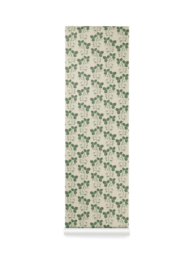 Ferm Living 1104264783 Strawberry Field Green - tapeta pole truskawek