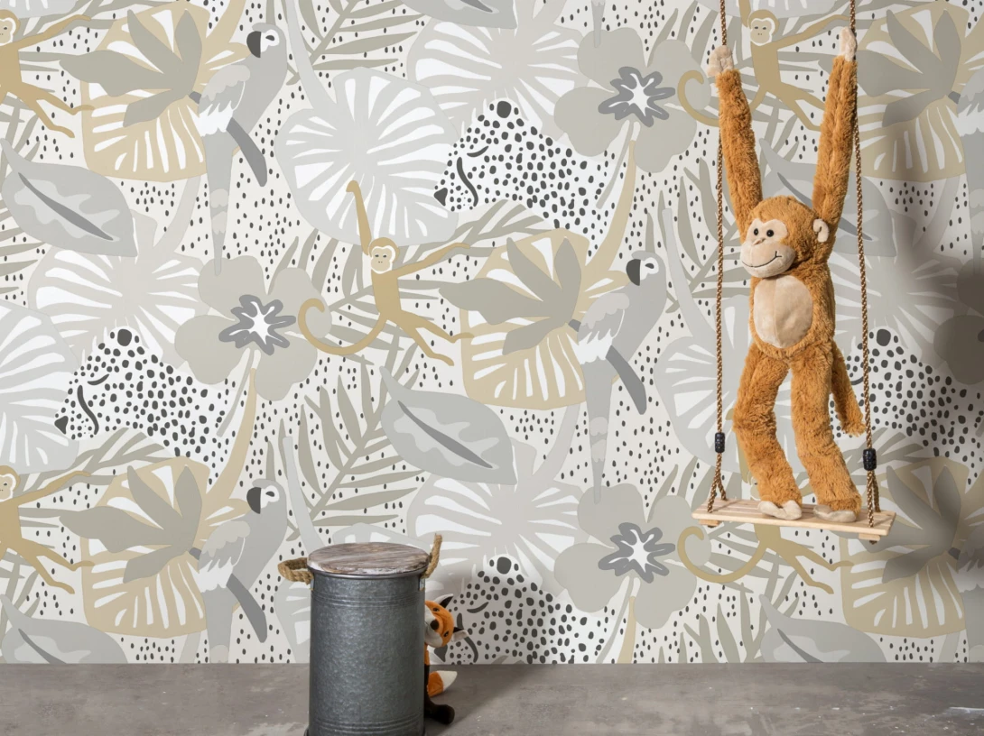 BN Walls 220720 Doodleedo Hide and Seek - tapeta biały gepard