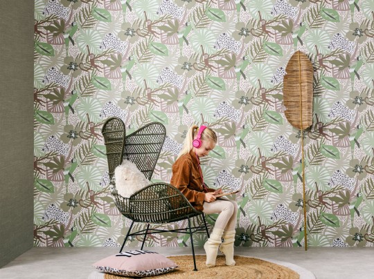 BN Walls 220722 Doodleedo Hide and Seek - tapeta biały gepard