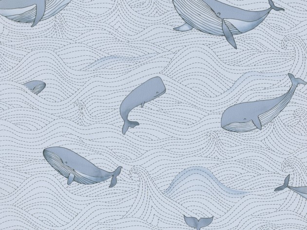 BN Walls 220732 Doodleedo Dive into the ocean - tapeta wieloryby