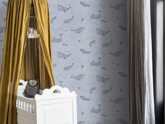BN Walls 220732 Doodleedo Dive into the ocean - tapeta wieloryby