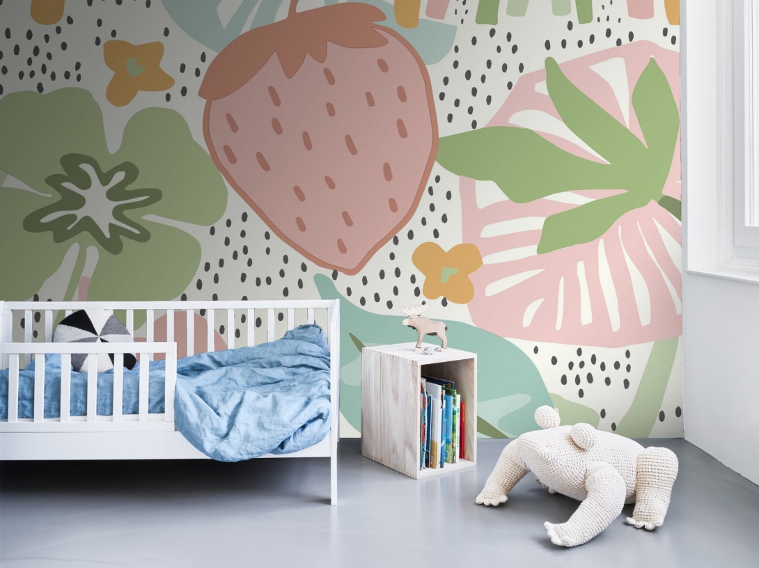 BN Walls 300443 Doodleedo Strawberry Field XL - mural truskawki