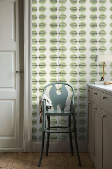 Boras Tapeter 6245 Scandinavian Designers Mini Bersa II - dziecięca tapeta w liście