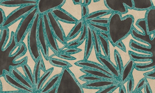 Arte 57581 Essentials Costura Botanis Nutmeg Teal - tapeta w liście monstery i palm