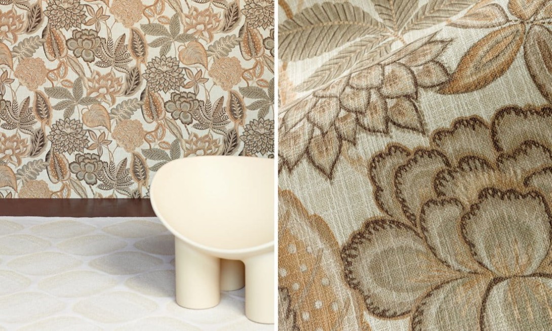 Arte 49560 Gitane Fiori Antichi Warm Greige - tapeta w kwiaty
