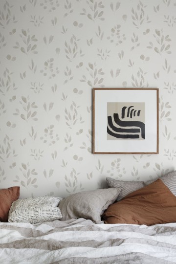 Sandberg 242-21 Familj II Belle Sheer Gray - tapeta w liście