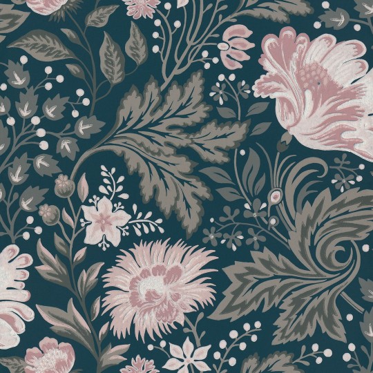 Sandberg 400-96 Familj II Ava Dark Blue - tapeta w kwiaty