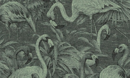 Arte 97610 Decors & Panoramiques Flamencos Andinos Almond Green - mural z flamingami