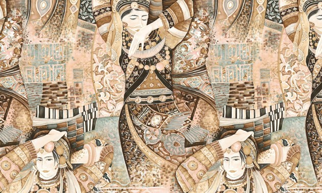 Arte 97640 Decors & Panoramiques Odisha Dance Pure Cashmere - mural taniec indyjski