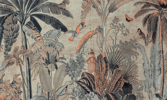 Arte 97630 Decors & Panoramiques Milk and Honey Silver Pearl - mural tropikalny