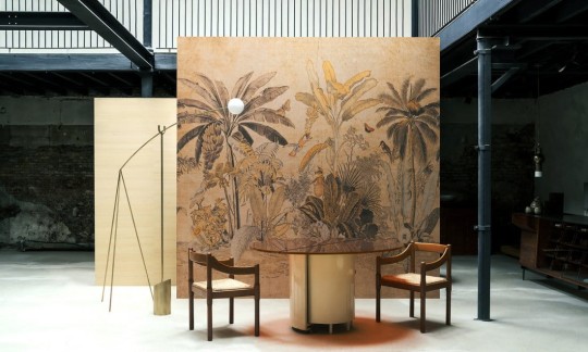 Arte 97630 Decors & Panoramiques Milk and Honey Silver Pearl - mural tropikalny