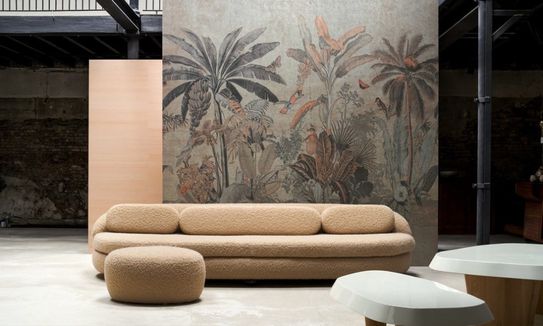 Arte 97630 Decors & Panoramiques Milk and Honey Silver Pearl - mural tropikalny