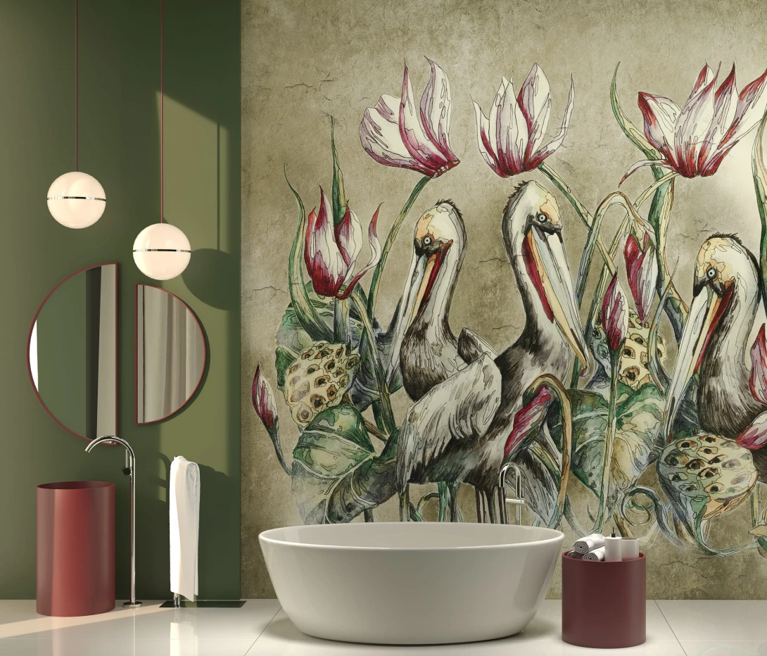 Wallcraft 485 32 2102 Ilunga - mural z żurawiami