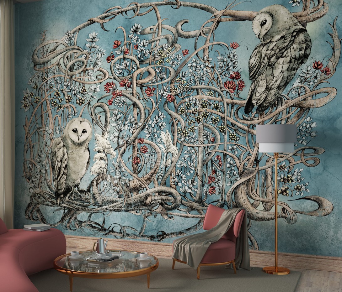 Wallcraft 500 32 2102 Avera - mural z sowami