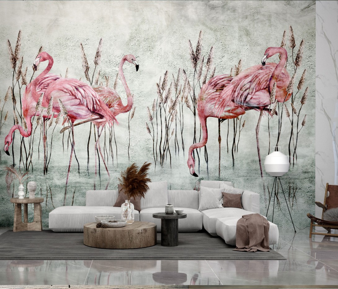 Wallcraft 375 34 2101 Fenicottero - mural z flamingami