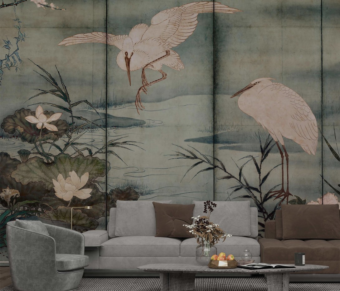 Wallcraft 425 32 2101 Laponica - mural z żurawiami
