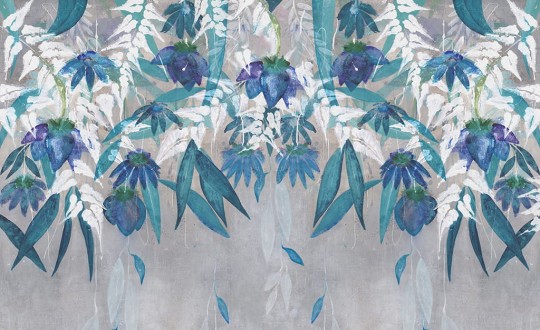 Skinwall 747B SUITE BLUE FLOWERS - tapeta z kwiatami