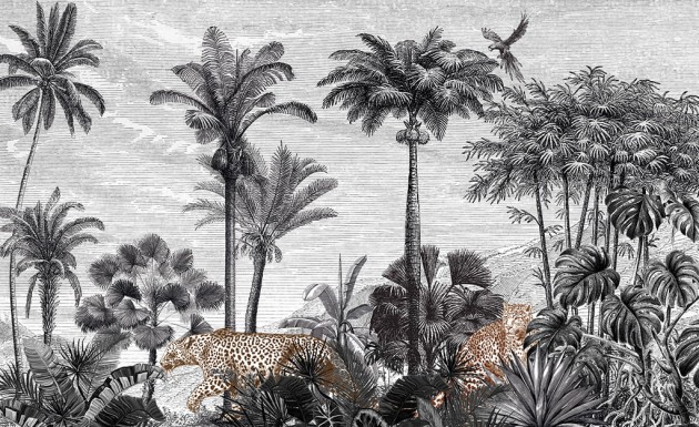 Skinwall 740 SUITE VINTAGE JUNGLE GHEPARD - tapeta z dżunglą