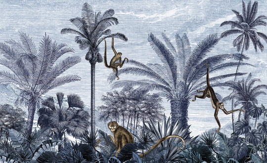 Skinwall 741 SUITE VINTAGE JUNGLE MONKEY - tapeta z dżunglą