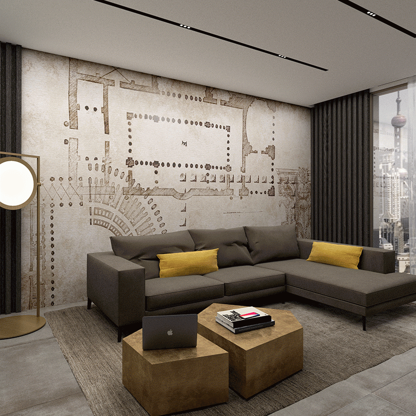 Skinwall 714B SUITE VITRUVIO - tapeta geometryczna