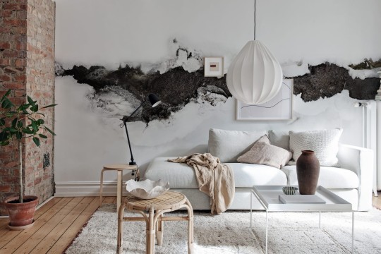 Rebel Walls R18471 Linda Vagnelind River Graphite - mural z czarną rzeką
