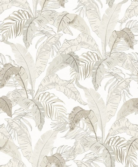Zoom LOT001 Lotus Botanic Snow - tapeta w liście