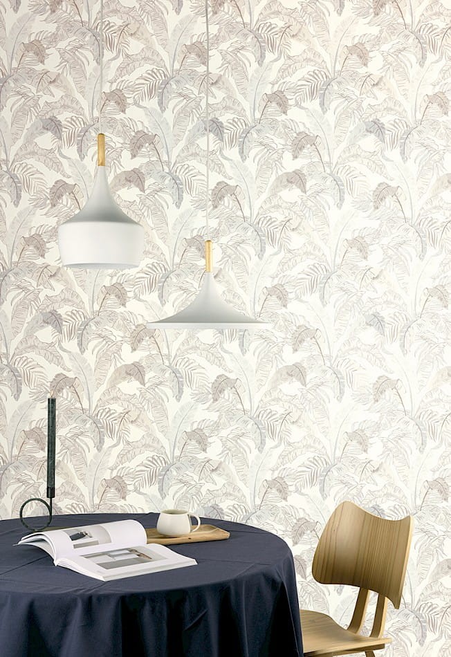 Zoom LOT001 Lotus Botanic Snow - tapeta w liście