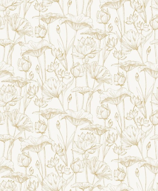 Zoom LOT303 Lotus Lotus Gold - tapeta w kwiat lotosu