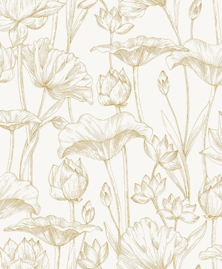 Zoom LOT303 Lotus Lotus Gold - tapeta w kwiat lotosu