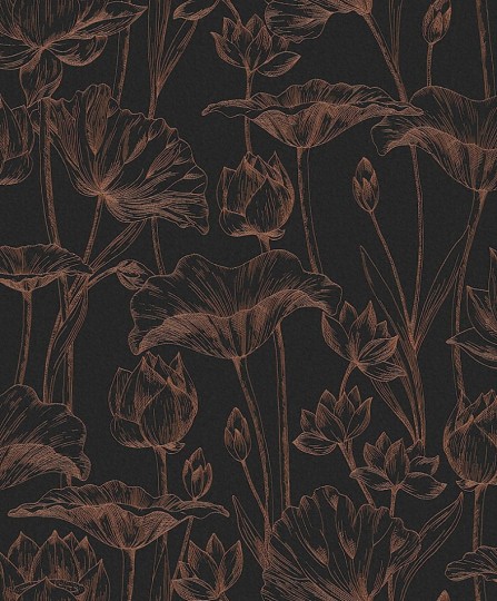 Zoom LOT304 Lotus Lotus Copper - tapeta w kwiat lotosu