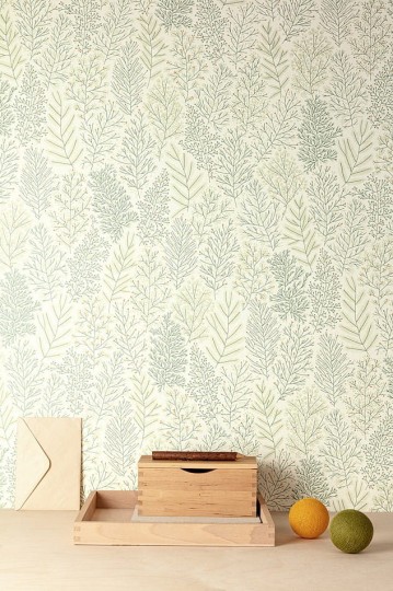 Zoom HAP705 Be Happy Leafy Teal - tapeta dziecięca w liście