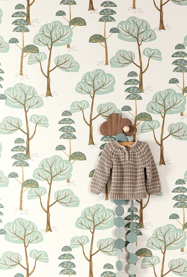 Zoom HAP102 Be Happy Trees Jade - tapeta dziecięca w drzewa