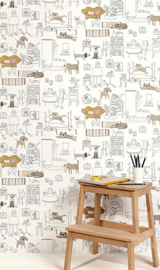 Zoom HAP602 Be Happy Pets Amber - tapeta dziecięca w pieski