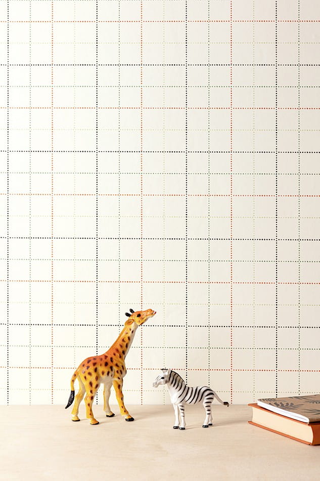 Zoom HAP904 Be Happy Squares Teal - tapeta dziecięca w kratkę