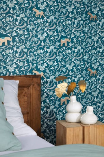 Caselio 101596501 Mystery Wisdom - tapeta w liście i słonie