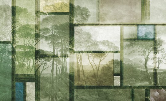 Skinwall 133A PEEKING NATURE GLAZED LAND - tapeta z lasem