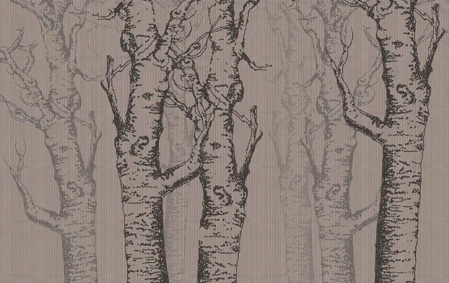 Skinwall VW4018A PEEKING NATURE ECRU HEM - tapeta drzewa