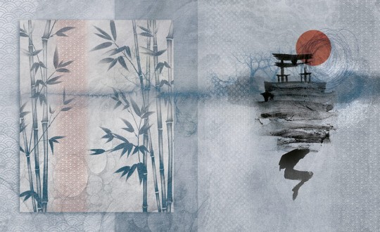 Skinwall 139 TRAVELLING MIND RISING SUN - tapeta z bambusem