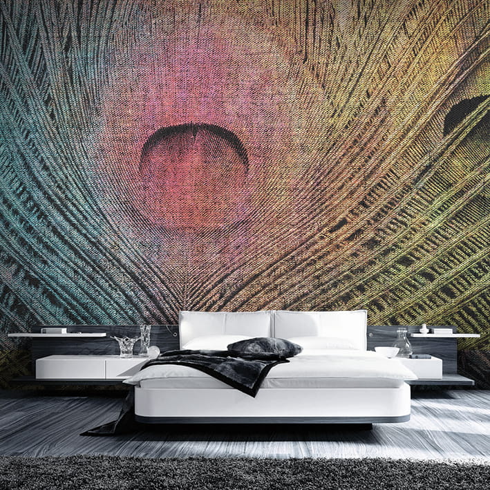 Skinwall 75 UNCONVENTIONAL SURFACES LES PLUMES - tapeta z kolorowym piórem