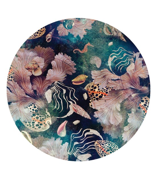 Wallcolors Dots Black Sea - okrągły mural z motywem koralowców