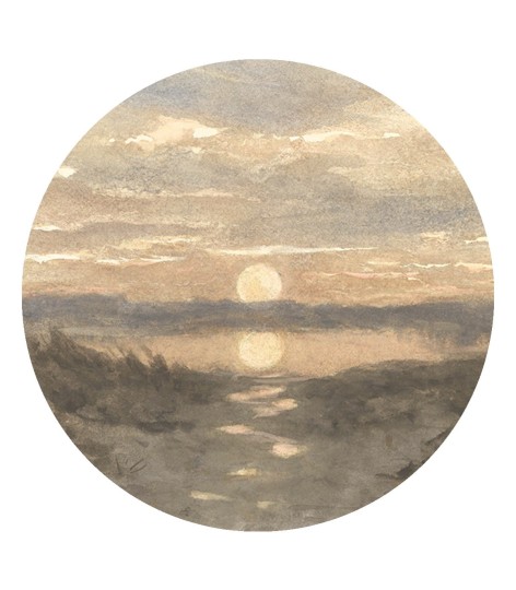 Wallcolors Dots Sunset - okrągły mural z motywem zachodu słońca