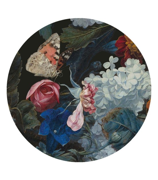 Wallcolors Dots Dragonfly Garden - okrągły mural z motywem kwiatów i motyla